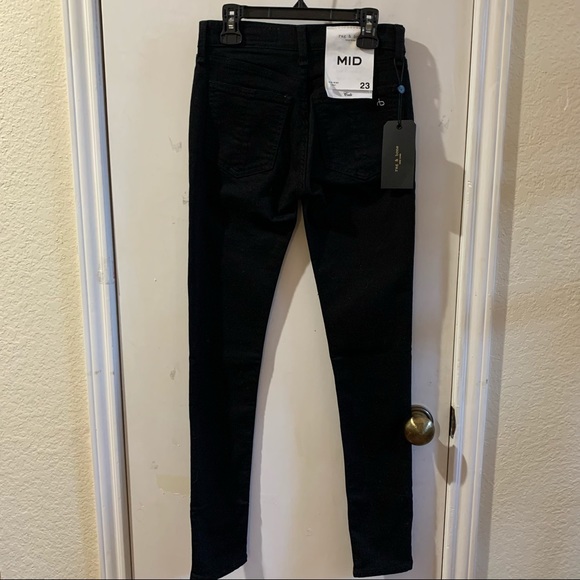 NWT rag & bone Cate mid rise skinny black jeans size 23 - Picture 6 of 12